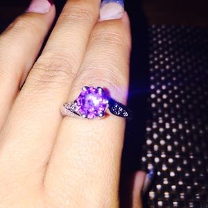 Sterling silver purple Gem ring Bebe worn