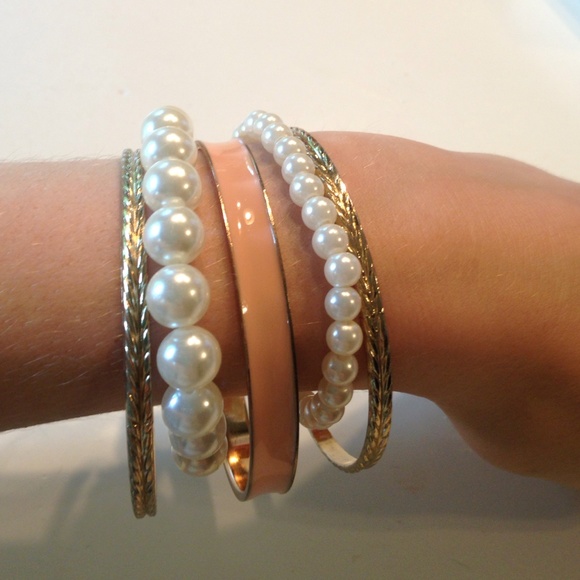 Charlotte Russe Gold and Pearl Bracelets