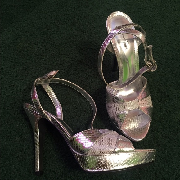 Silver strapped high heels