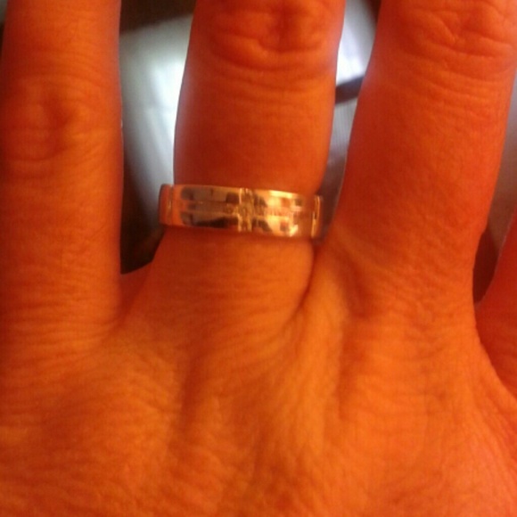 Sterling silver diamond cross band