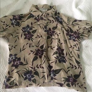 Thin floral button up