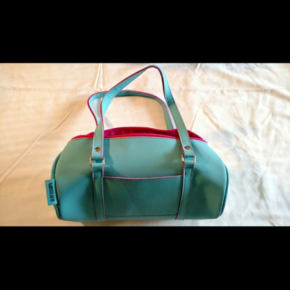 Alan Stuart Handbags - Alan Stuart Faux Leather Barrel Bag- Teal