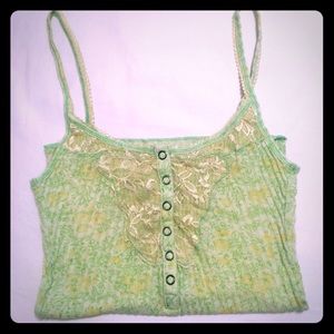 🍀Free People Summer Tank with Lace Detail🍀