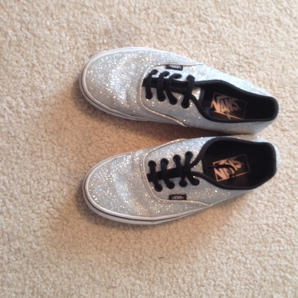 Silver sparkly vans