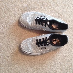 Silver sparkly vans