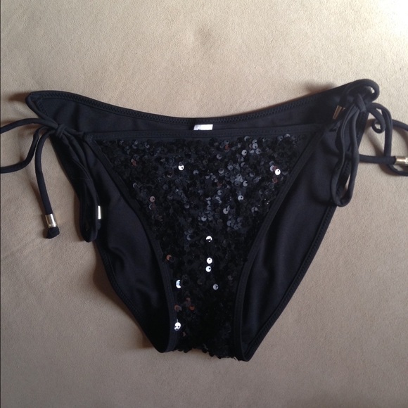 Black sequined Victoria's Secret PINK bathing suit