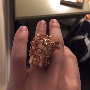 Rose Gold Mcqueen Skull Ring.