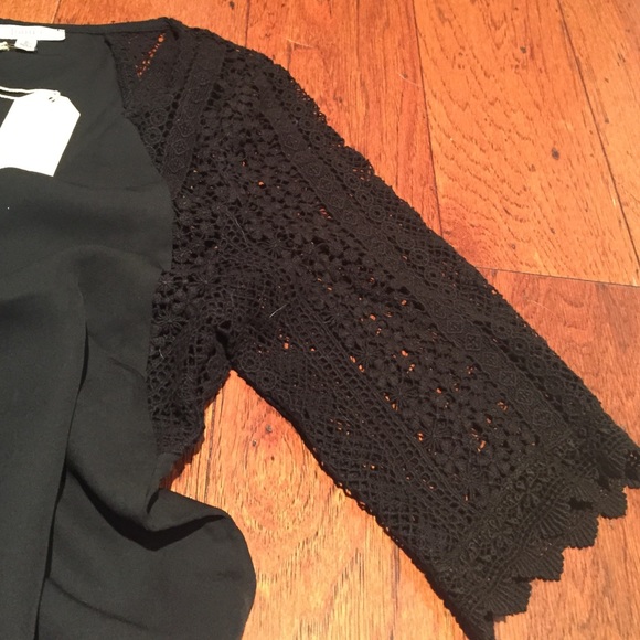NWT JODIFL Black Tunic with Lace Sleeves - Picture 2 of 3