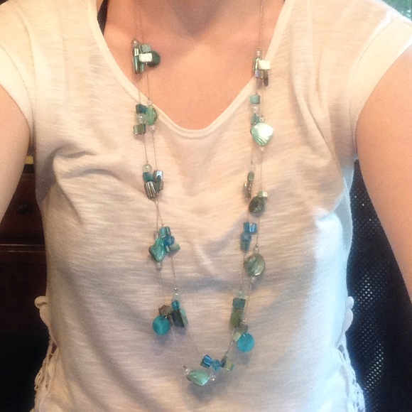 Blue Stones and Shells Necklace from Kohl's