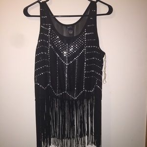 Rhinestone & Fringe Tank
