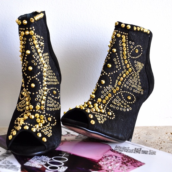 Baroque Inspired Ankle Booties - Picture 1 of 2