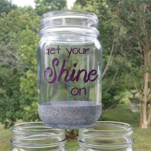 Glitter mason jar cup