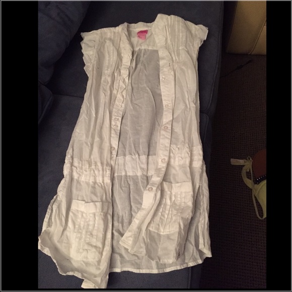 Long button down white shirt