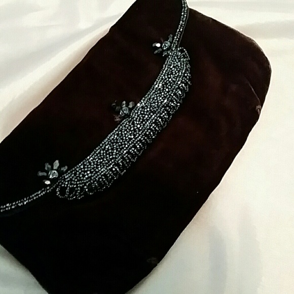 Magid,hand beaded Bags - Vintage ,black velvet clutch Magid,hand beaded Bags - Vintage ,black velvet clutch