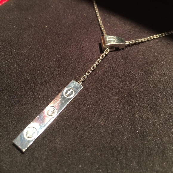 Cartier 18kt white Lariat drop diamond necklace - Picture 2 of 8