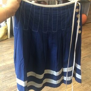 Navy and cream skirt