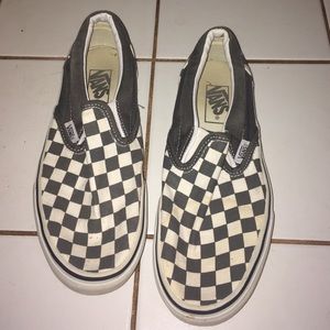 VANS Grey & White Checkered Slip Ons!