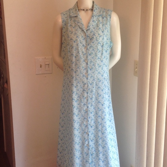 Clues collections  Dresses & Skirts - LIGHT BLUE FLORAL MAXI DRESS TIES IN BACK