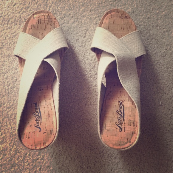 Tan wedge sandals