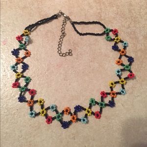 Beaded flower choker