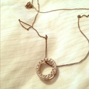 Infinite circle Quartz and silver necklace
