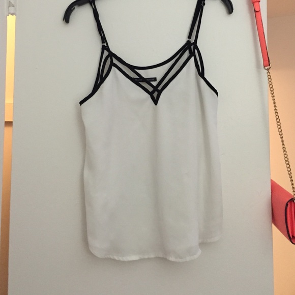 White/Black Tank by Brandy Melville