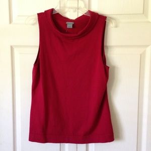 Red Sleeveless Blouse