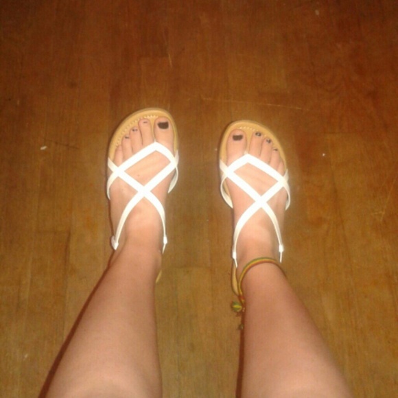 White strapped sandals