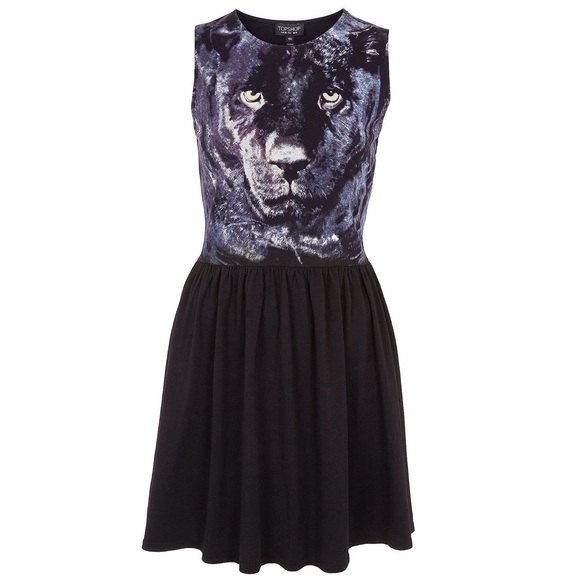 Topshop Panther face skater dress