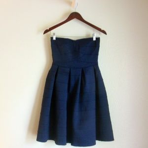 Honey Punch Navy Strapless Dress