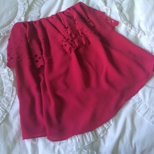 Fuchsia strapless top