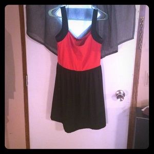 Red and black dress