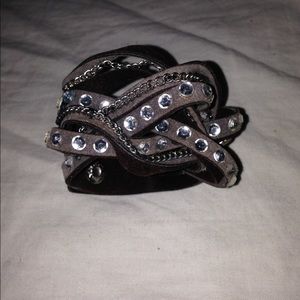 Cloth Diamond Gray Bracelet