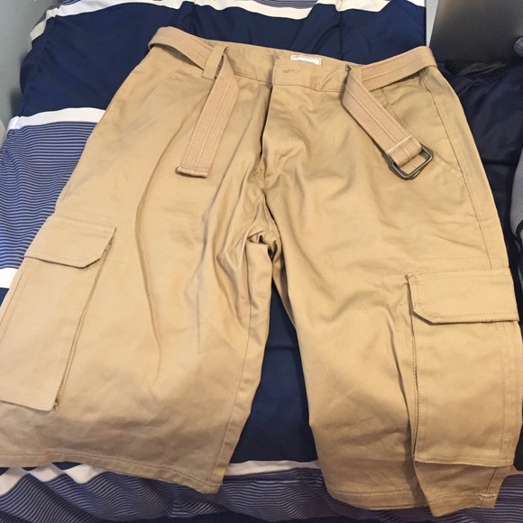 Khaki cargo shorts