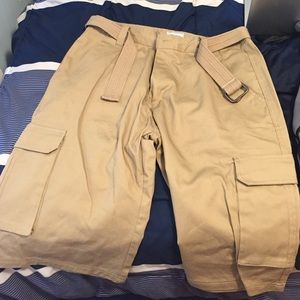 Khaki cargo shorts