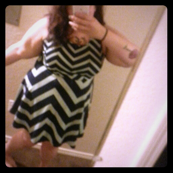 Chevron print skater dress