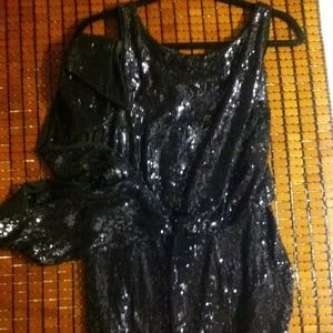 Tory Burch 'Alton' navy sequin flapper dress S