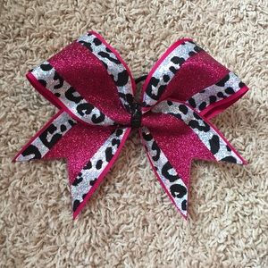 Pink and cheetah cheer bow