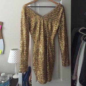 Long sleeve sequin dress