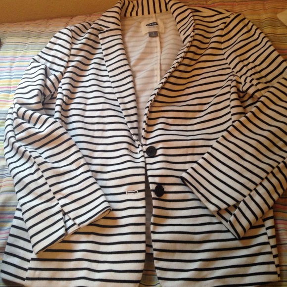 Black and white striped blazer