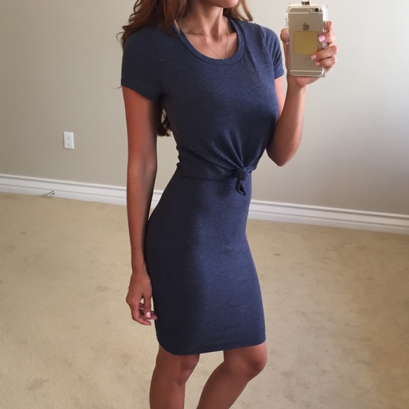 • Last item • Front Tie Charcoal Dress - Picture 2 of 4