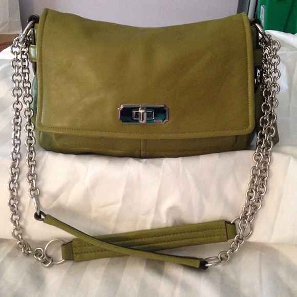 Coach leather handbag olive green