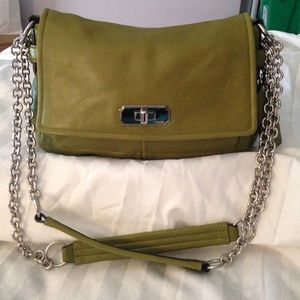 Coach leather handbag olive green