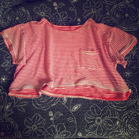 red and white striped crop