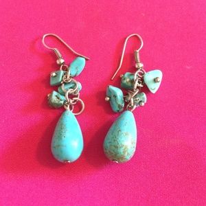Blue Stone Dangle Earrings