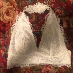 White halter bralette