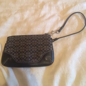 Coach Mini Signature Black Wristlet