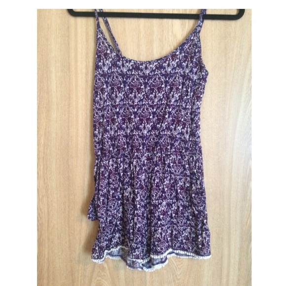 Purple and White Romper