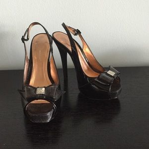 BCBG black bow heels