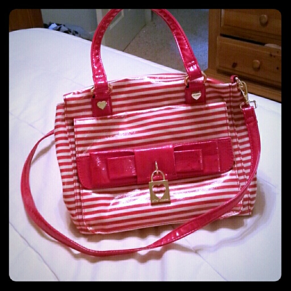 Betsey Johnson red and white bag - Picture 1 of 3